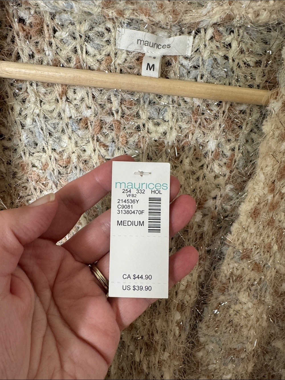 NWT Maurice’s Popo Shimmer Open Front Cardigan - Picture 8 of 10